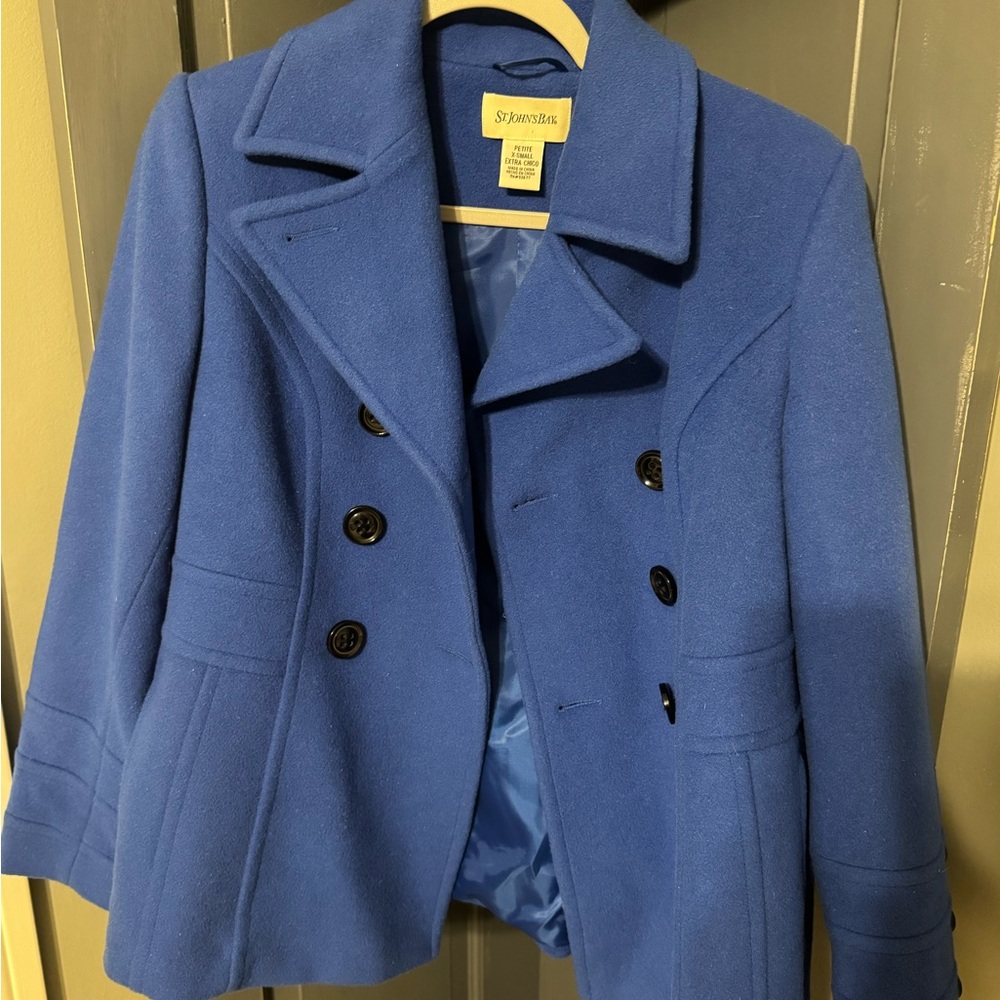 St. John's Bay Women's Vibrant Blue Peacoat